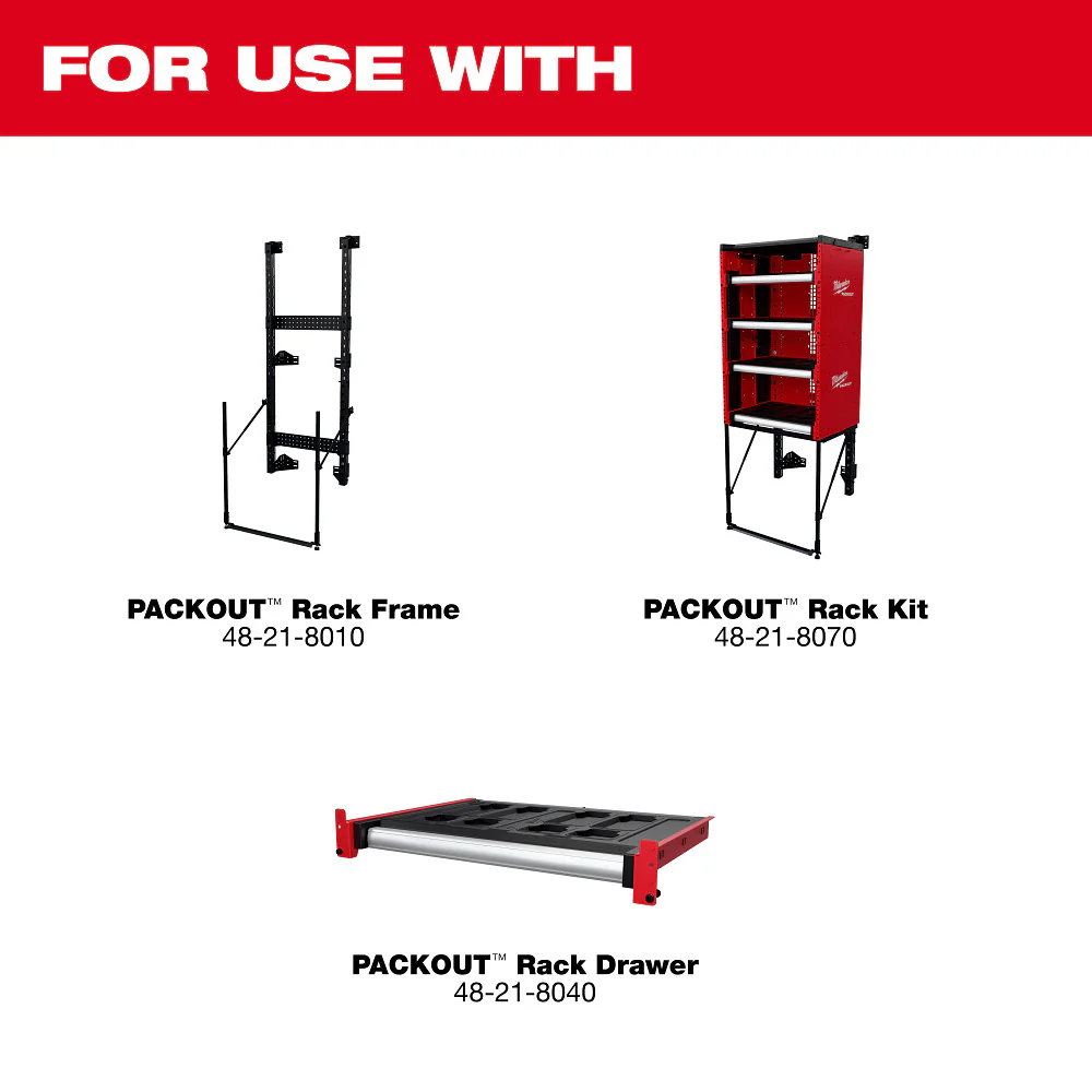 Milwaukee 48-21-8000 PACKOUT Modular Storage System Rack w/ Sliding Drawers