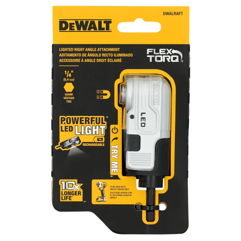 Dewalt DWALRAFT FLEXTORQ Lighted Right Angle Attachment