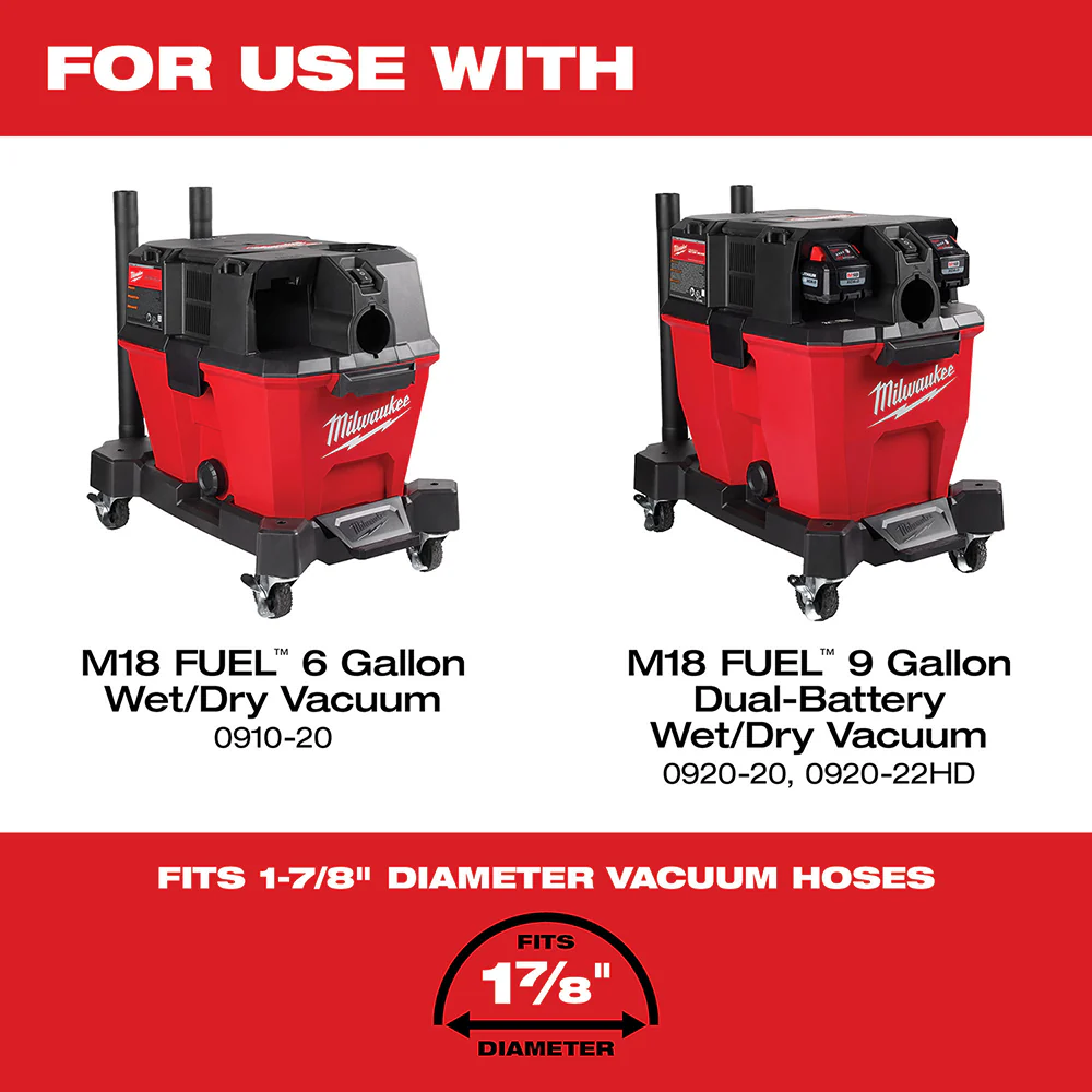 Milwaukee 49-90-1984 1-7/8 x 16' Durable Crush Resistant Flexible Vacuum Hose