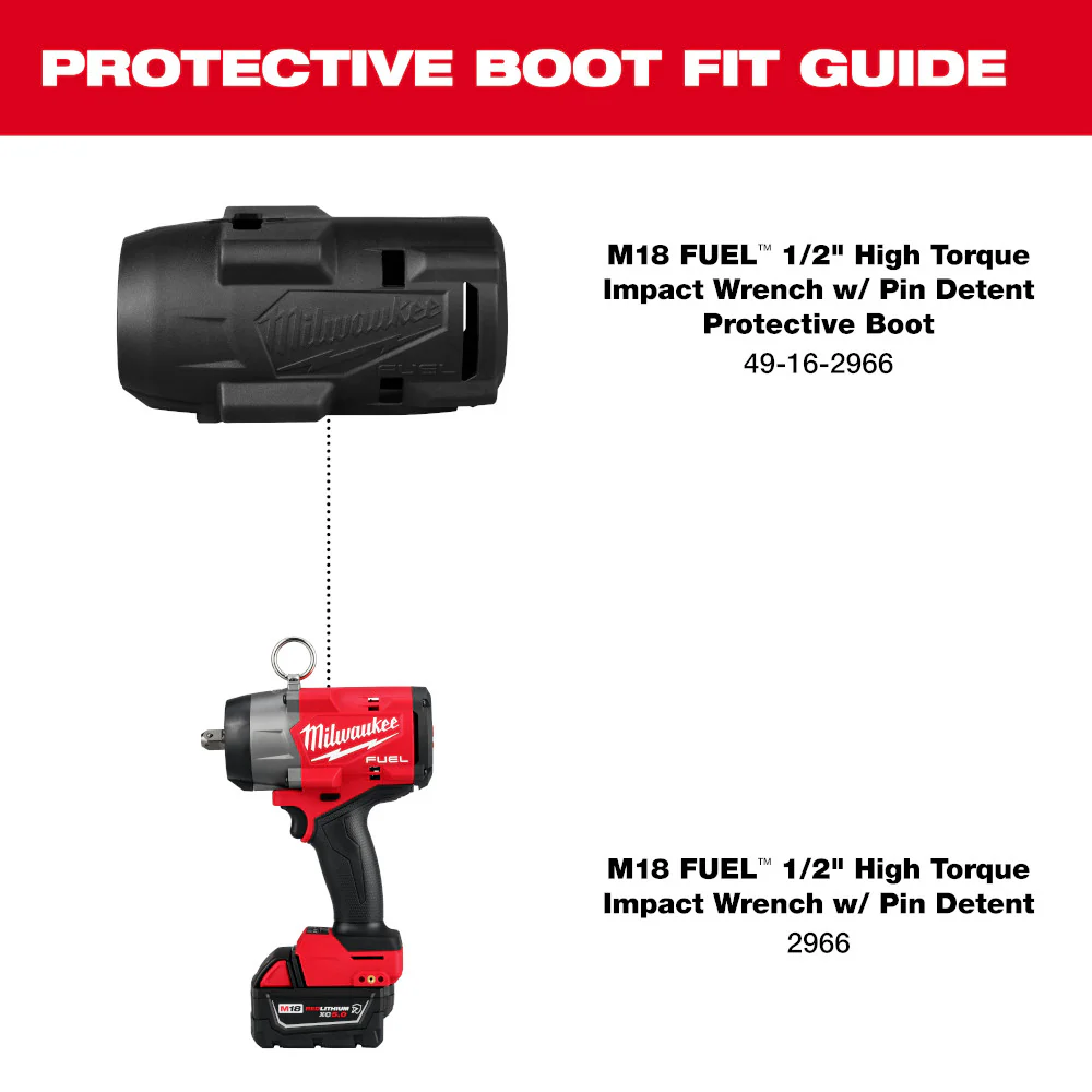 Milwaukee 49-16-2966 M18 FUEL 18V 1/2 High Torque Impact Wrench Protective Boot