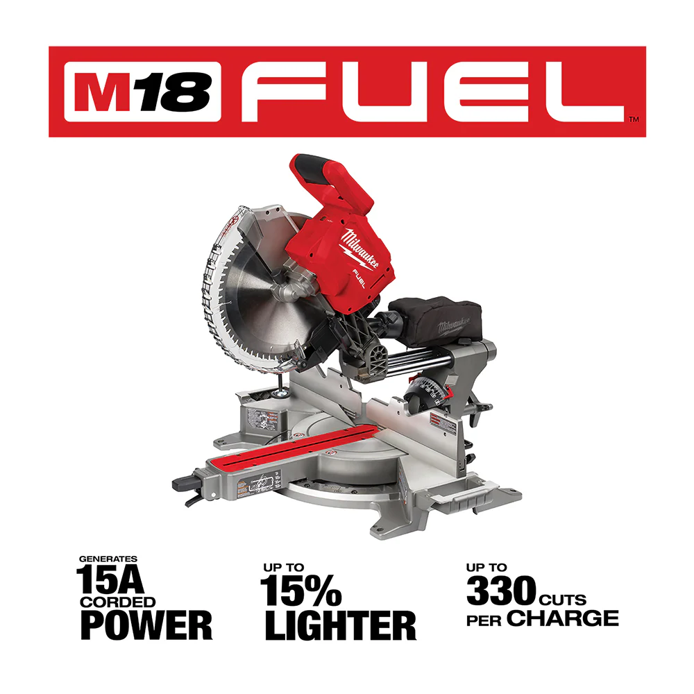 Milwaukee 2739-20 M18 FUEL 18V 12 Dual Bevel Slide Compound Miter Saw-Bare Tool