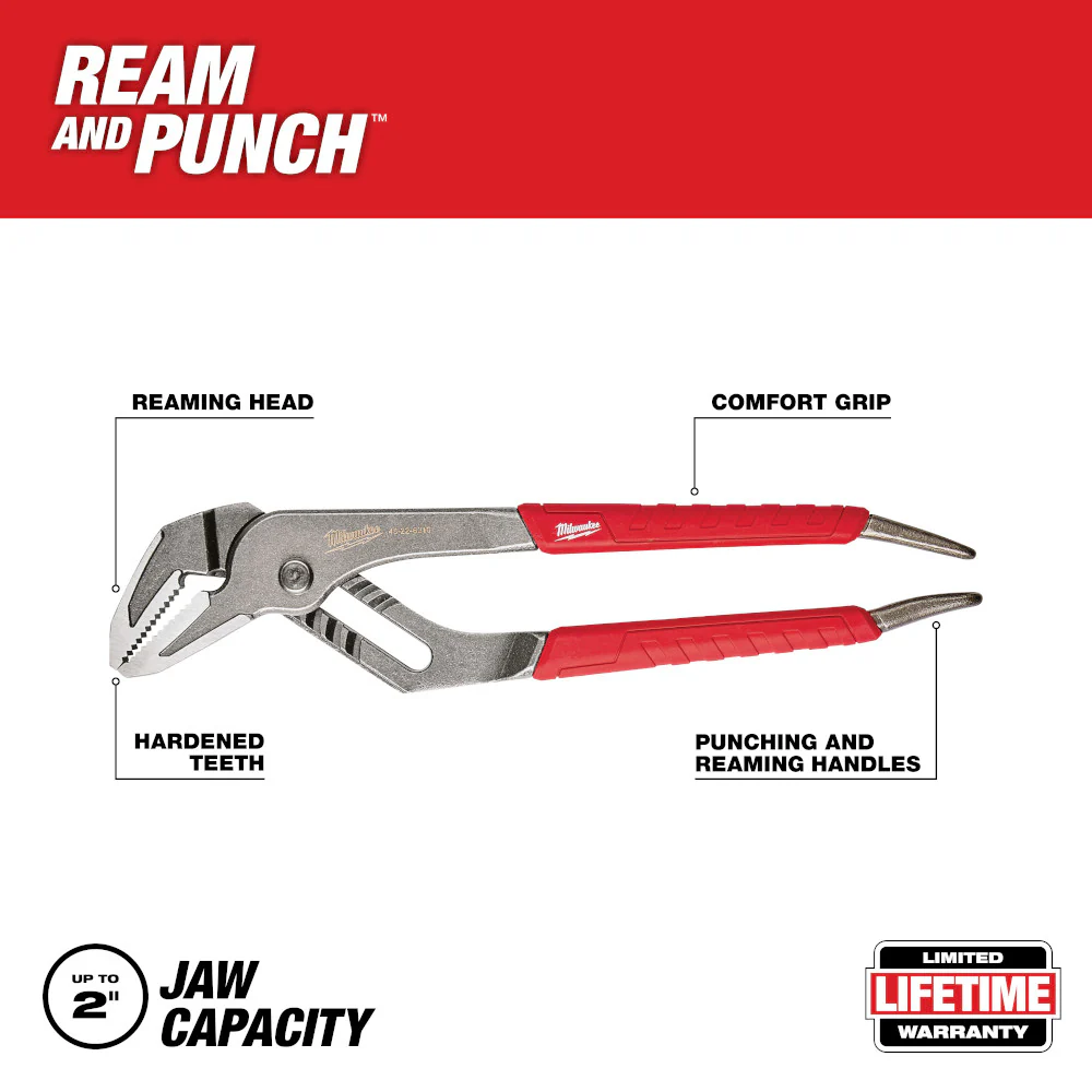 Milwaukee 48-22-6310 10 Ream and Punch Handle Straight-Jaw Pliers