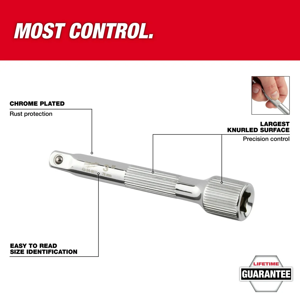 Milwaukee 48-22-9342 4pc 1/2 Inch Drive Extension Set