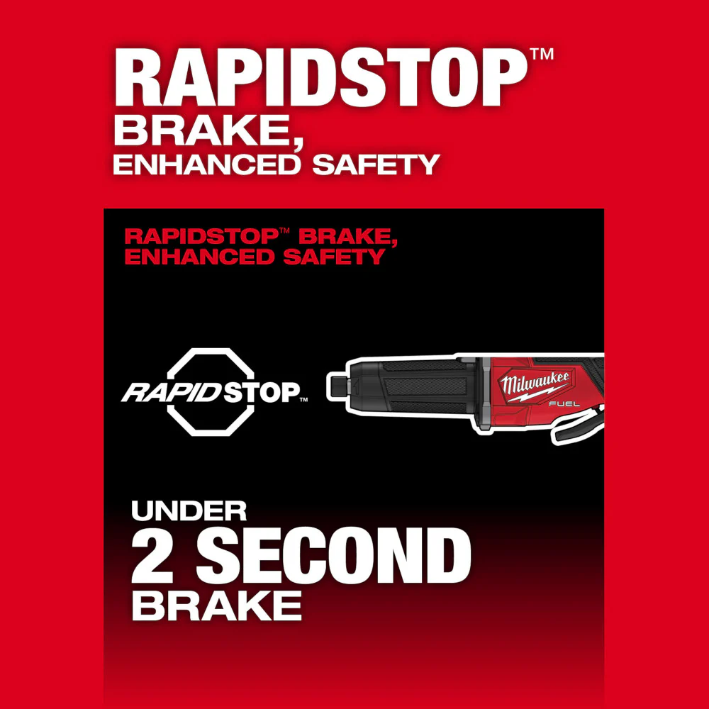 Milwaukee 2984-20 M18 FUEL 18V Braking Die Grinder w/ Paddle Switch - Bare Tool