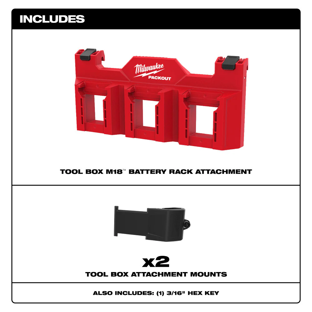 Milwaukee 48-22-8603 PACKOUT Tool Box M18 Battery Rack Attachment