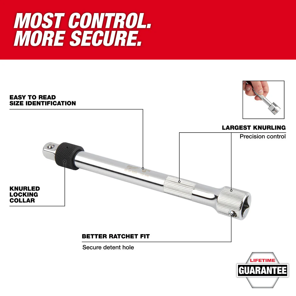 Milwaukee 48-22-9361 3/8 Drive Locking Extension Set w/ Storage Rack - 3pc