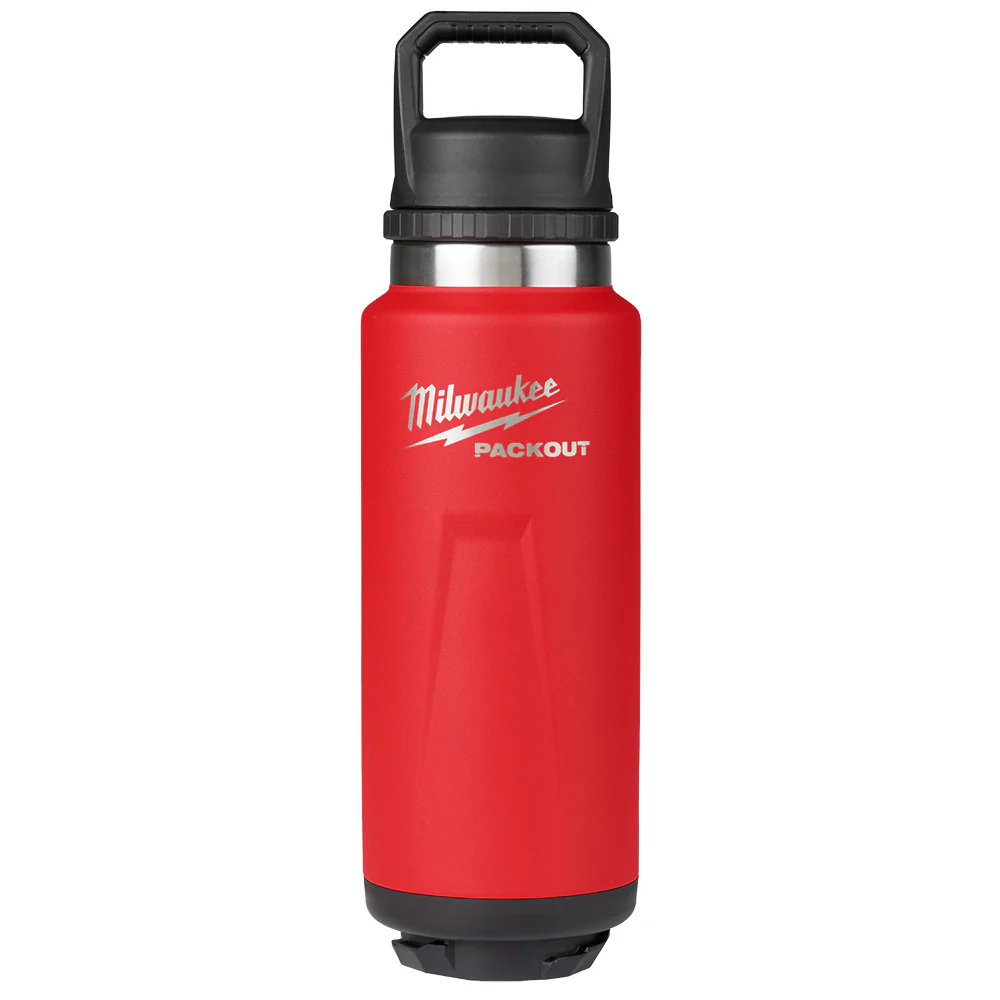 Milwaukee 48-22-8397R PACKOUT 36oz Red Insulated Bottle with Chug Lid