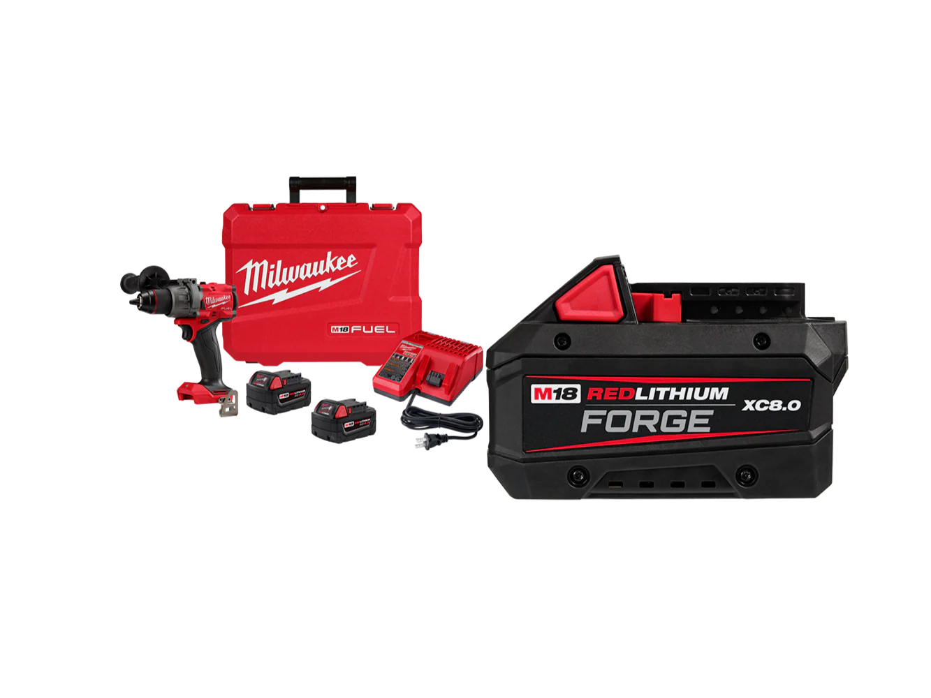 Milwaukee 2904-22x8 M18 FUEL 18V 1/2 Hammer Drill/Driver Kit w/ 8AH Battery