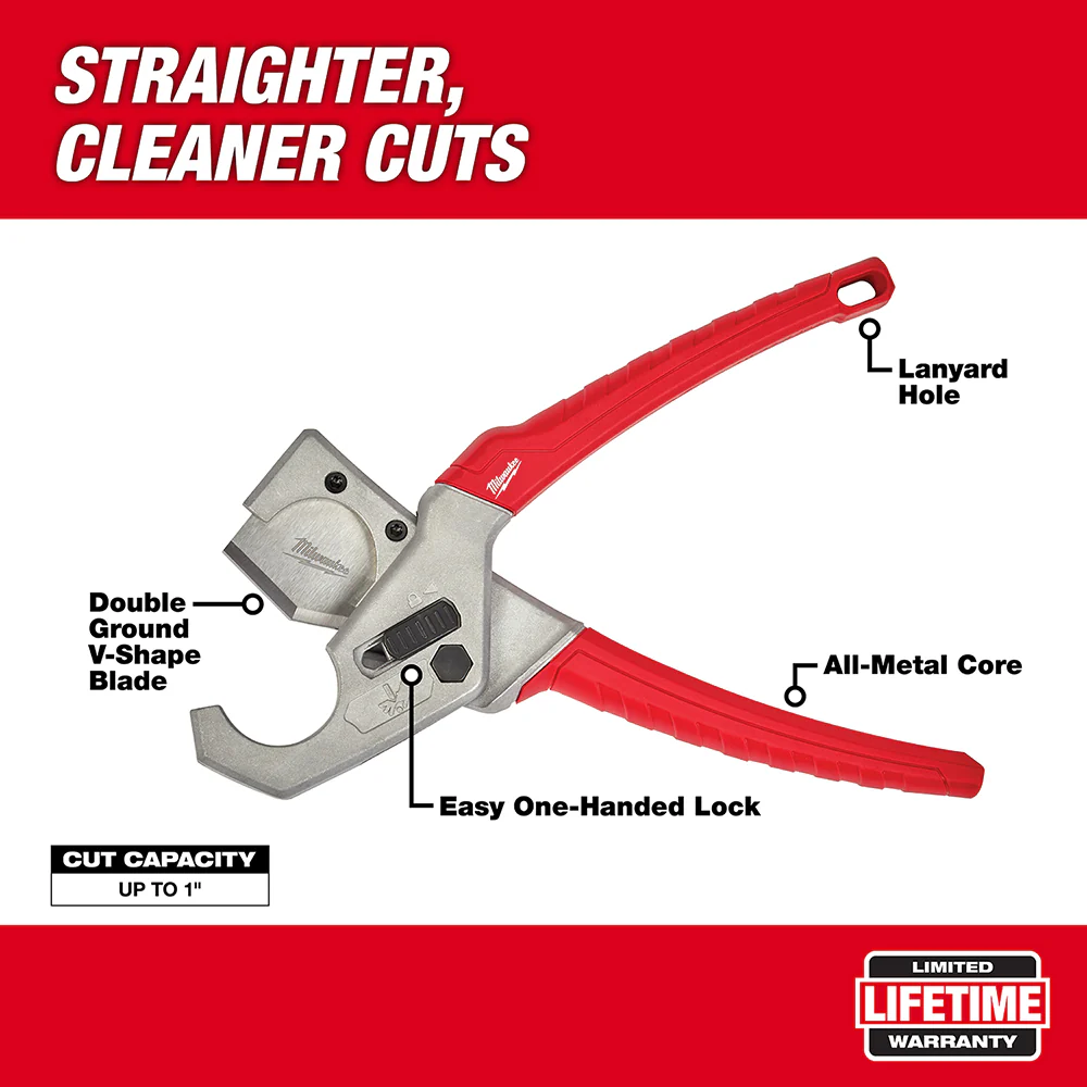 Milwaukee 48-22-4204 PEX / Tubing Cutter w/ Double Ground Steel Blade