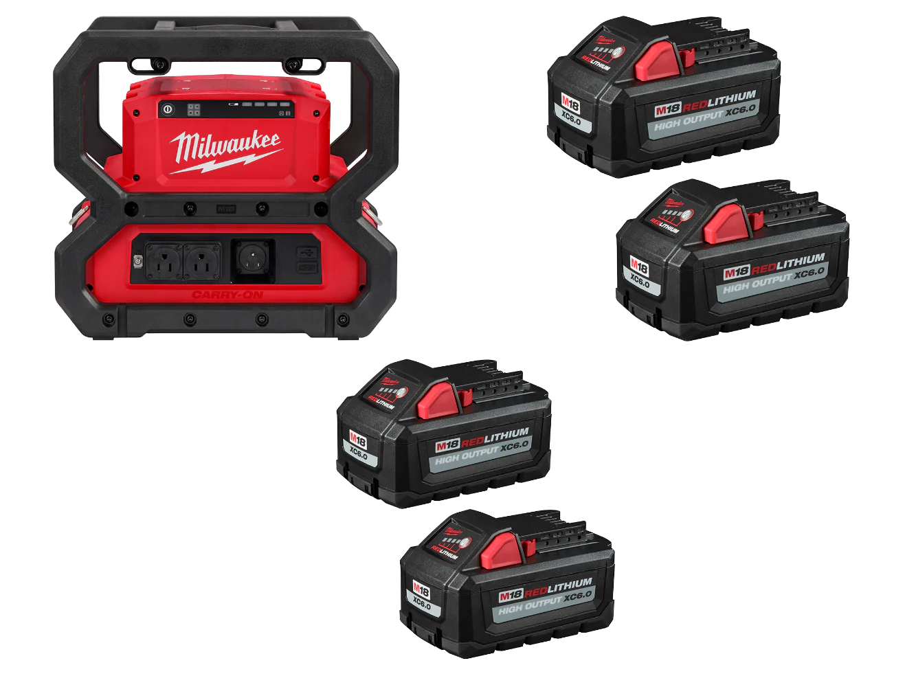 Milwaukee 2845-20X6 M18 18V 3600W/1800W Power Supply w/ 4 - 6AH Batteries