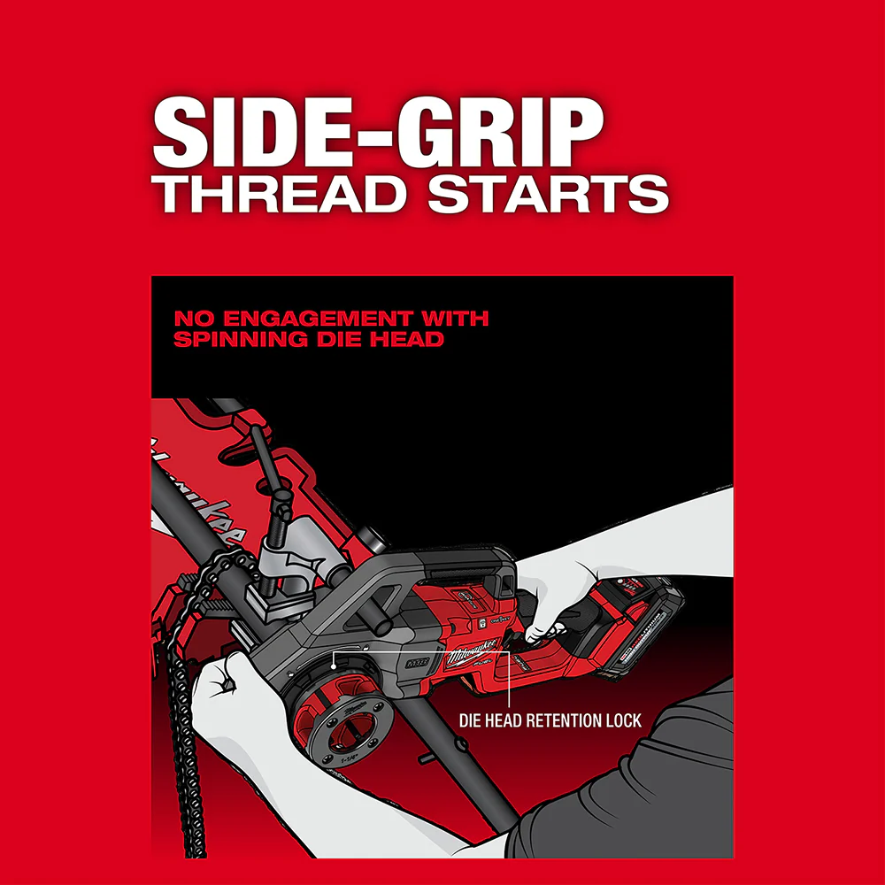 Milwaukee 2870-82 M18 FUEL 18V Compact Pipe Threader Kit w/ ONE-KEY - Recon