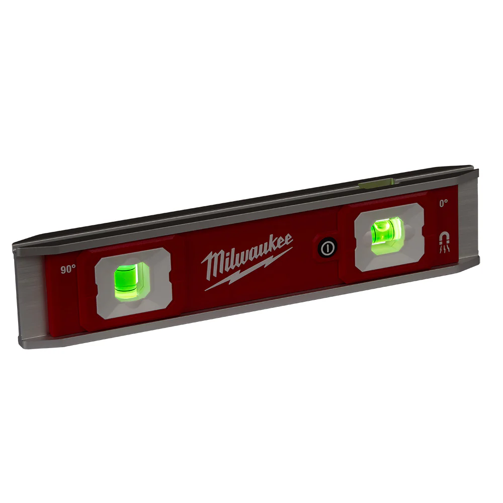 Milwaukee 48-22-5105 9 Durable High Contrast Torpedo Level w/ Lighted Vials