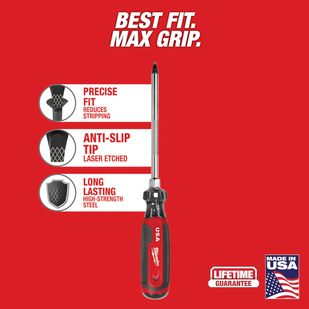 Milwaukee MT219 #3 Square 6 Cushion Grip Screwdriver - Made In USA