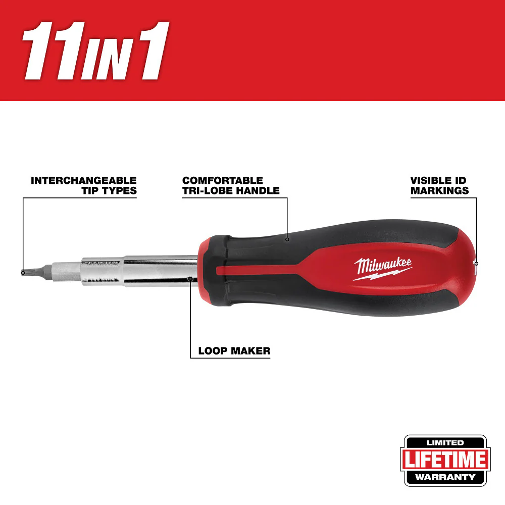 Milwaukee 48-22-2763 2pc 11-in-1 Multi-Bit Screwdriver and 6-in-1 Stubby Multi