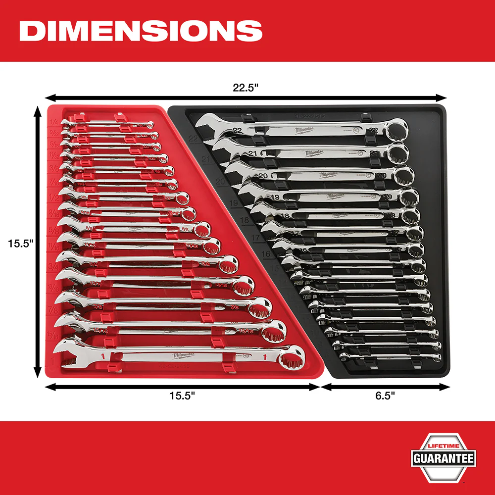 Milwaukee 48-22-9415 15-Piece Standard Open-End Combination Wrench Set