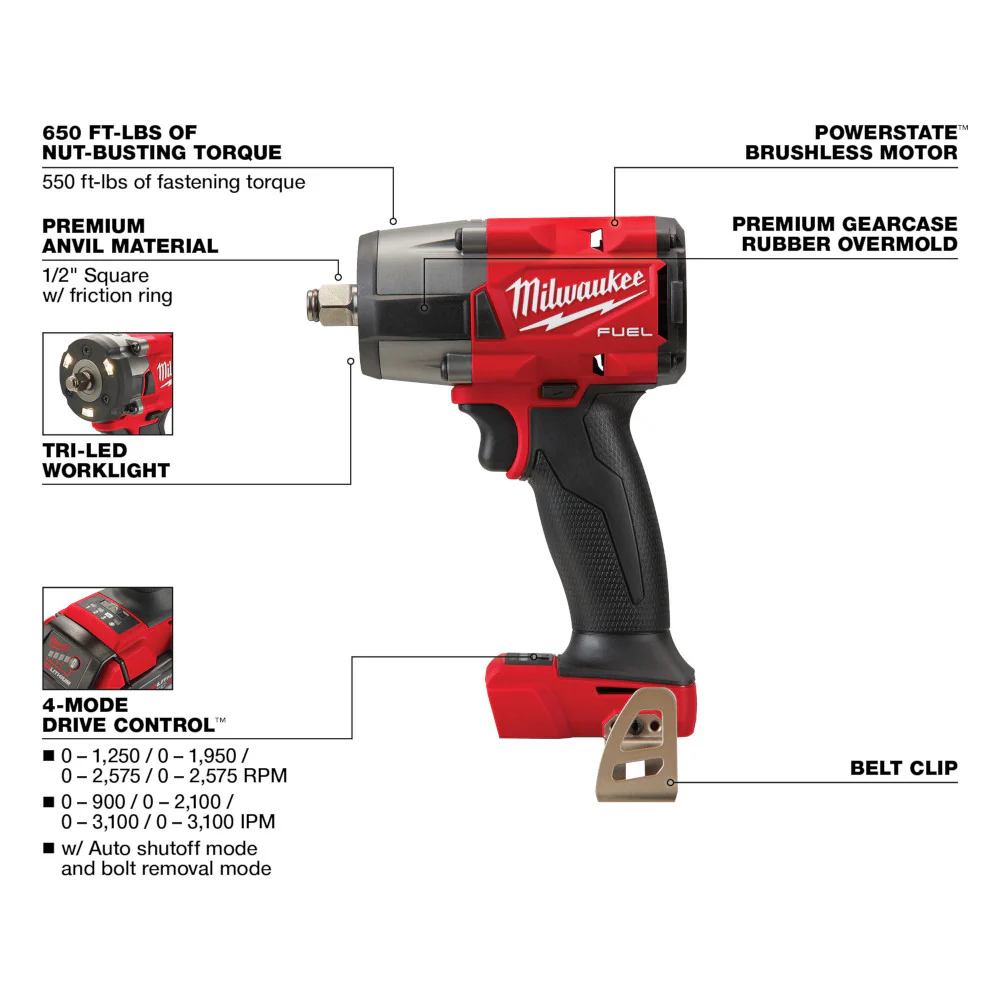Milwaukee 3890-22 M18 FUEL 18V & M12 FUEL 12V Li-Ion Cordless 2-Tool Combo Kit
