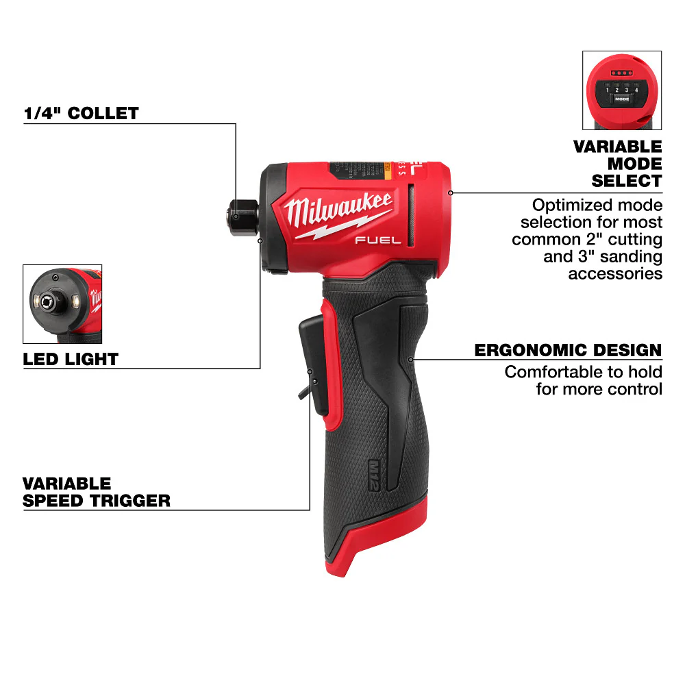 Milwaukee 3485-20 M12 FUEL 12V 1/4 Right Angle Die Grinder - Bare Tool