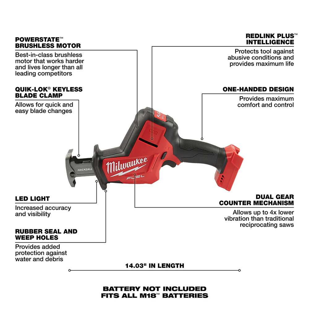 Milwaukee 2719-80 M18 FUEL 18V Hackzall - Recon