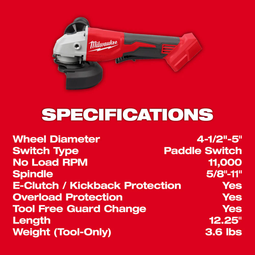 Milwaukee 2686-20 M18 18V 4-1/2 / 5 Cut-Off Grinder Paddle Switch - Bare Tool