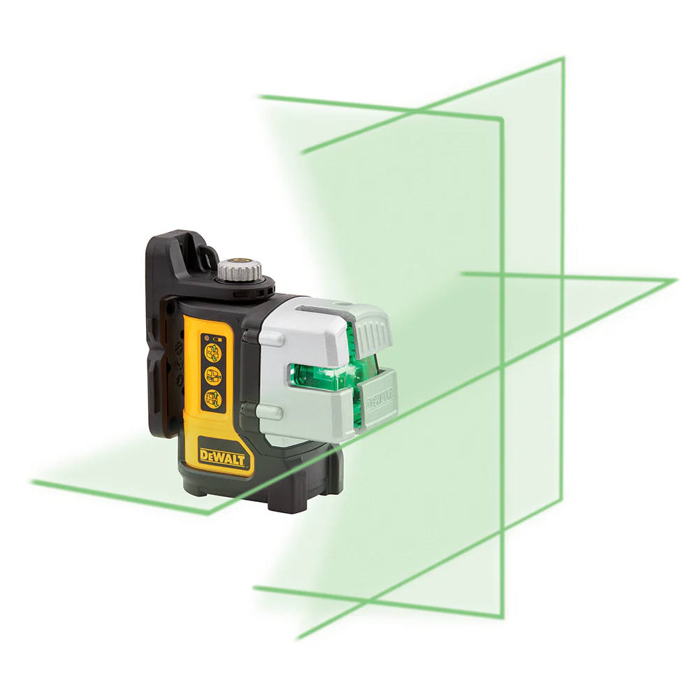 DeWALT DW089CG 3-Way IP54 Green Beam Self-Leveling Multi Line Laser Level