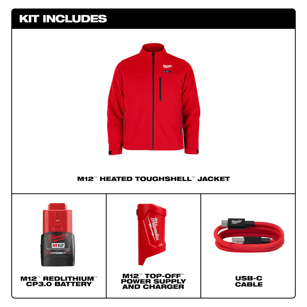Milwaukee M100R-21XL M12 12V Durable Li-Ion Heated TOUGHSHELL Jacket