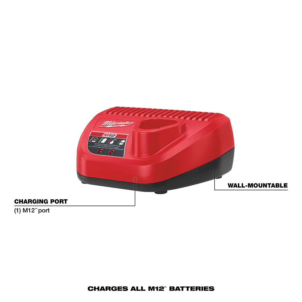 Milwaukee 48-59-2420 M12 12V 2.0Ah REDLITHIUM Battery/Charger Starter Kit
