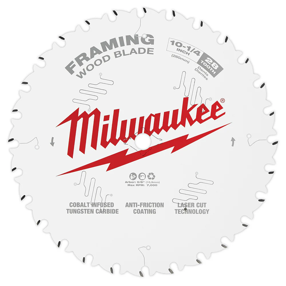 Milwaukee 48-40-1038 10-1/4-Inch 28-Tpi Carbide Framing Circular Saw Blade