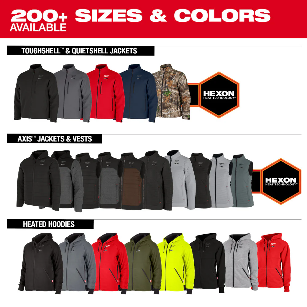 Milwaukee M100R-21XL M12 12V Durable Li-Ion Heated TOUGHSHELL Jacket