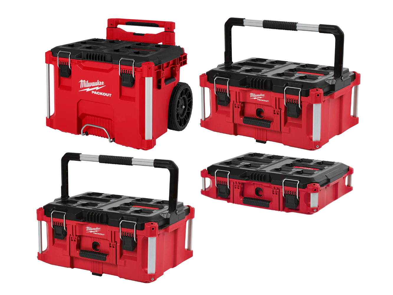 Milwaukee 48-22-84KIT4 PACKOUT 4 Piece Rolling Tool Box Bundle