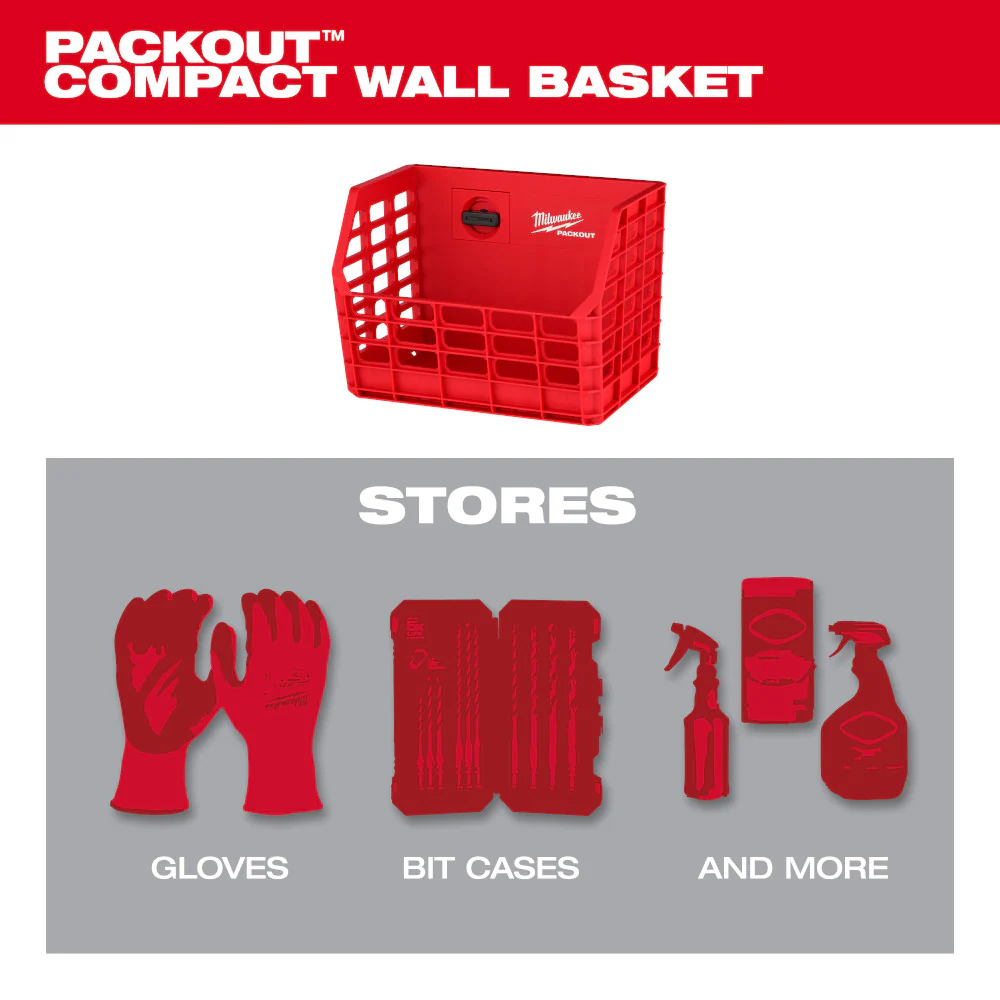 Milwaukee 48-22-8342 PACKOUT Compact Wall Mounted Tool Storage Basket