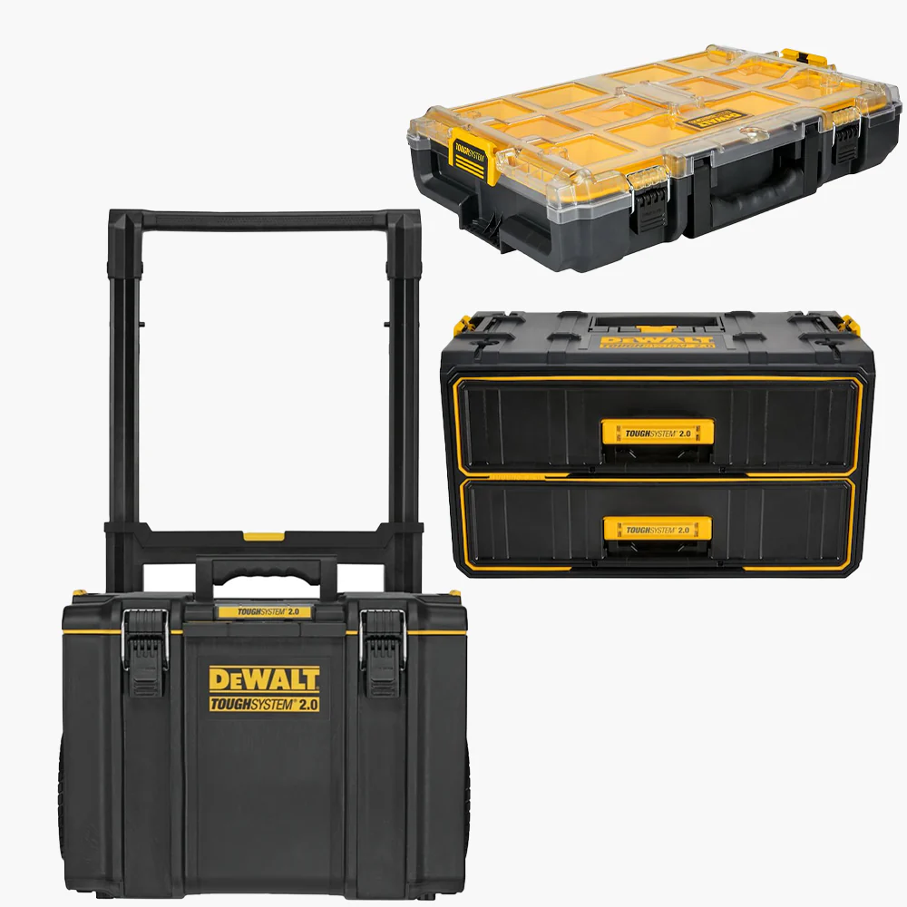 DeWALT DWST08450-KIT3 TOUGHSYSTEM 2.0 Rolling Toolbox w/ 2-Drawer. Organizer