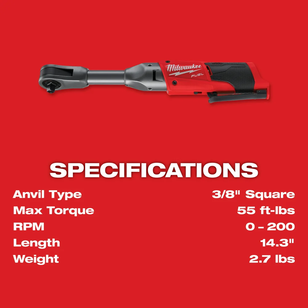 Milwaukee 2560-21 M12 FUEL 12V 3/8 Inch Extended Reach Ratchet 2.0AH Kit