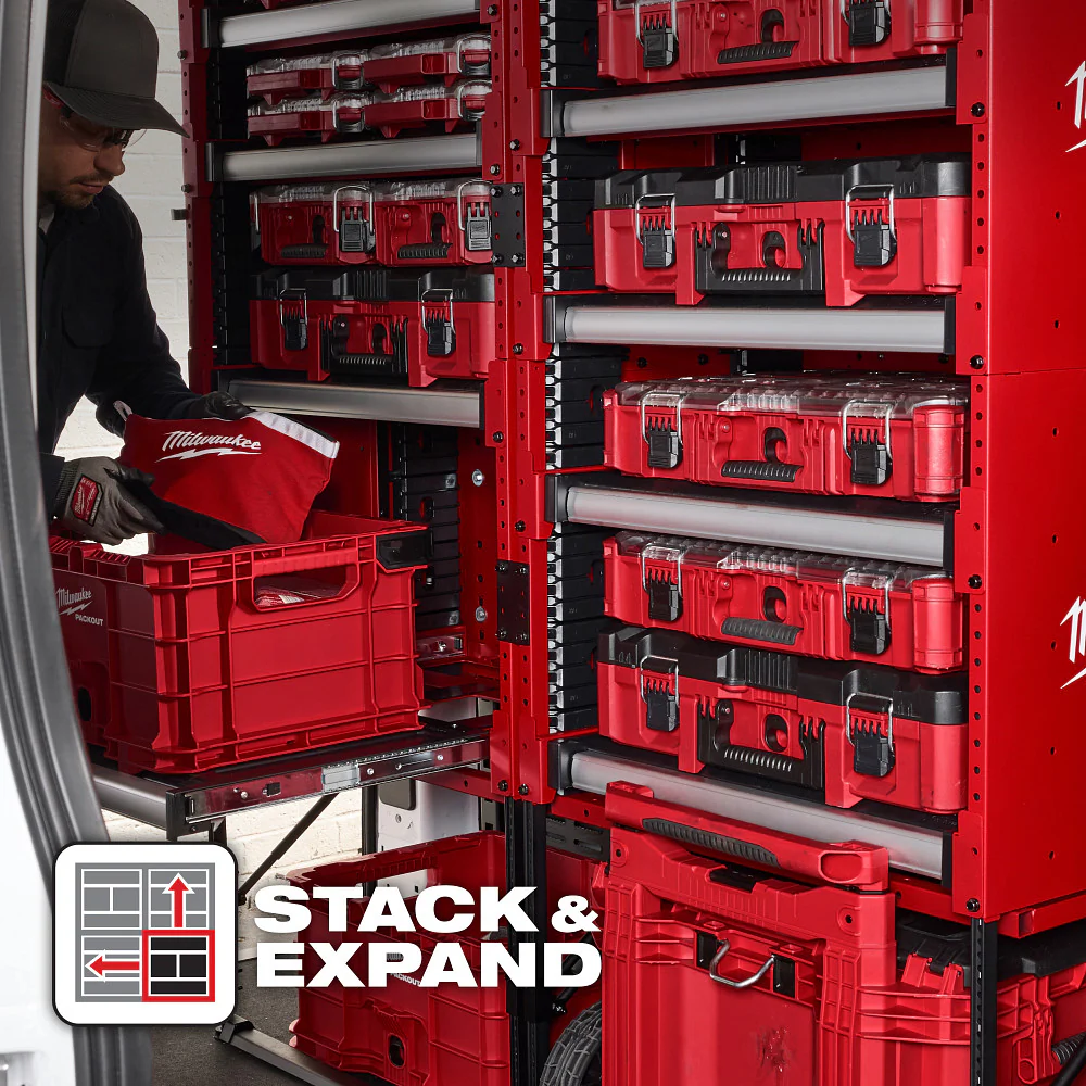 Milwaukee 48-21-8000 PACKOUT Modular Storage System Rack w/ Sliding Drawers