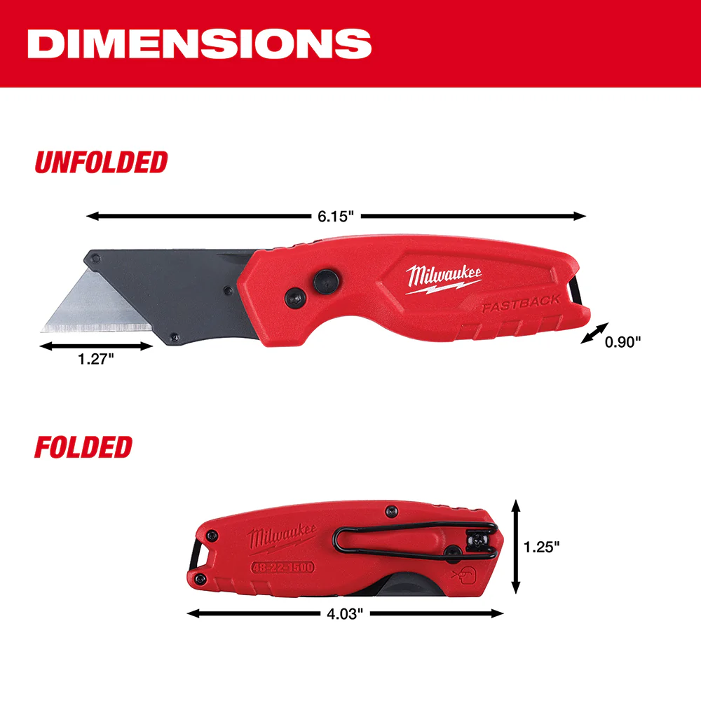 Milwaukee 48-22-1503 FASTBACK Folding Tool Free Utility Knife Set - 2 PC