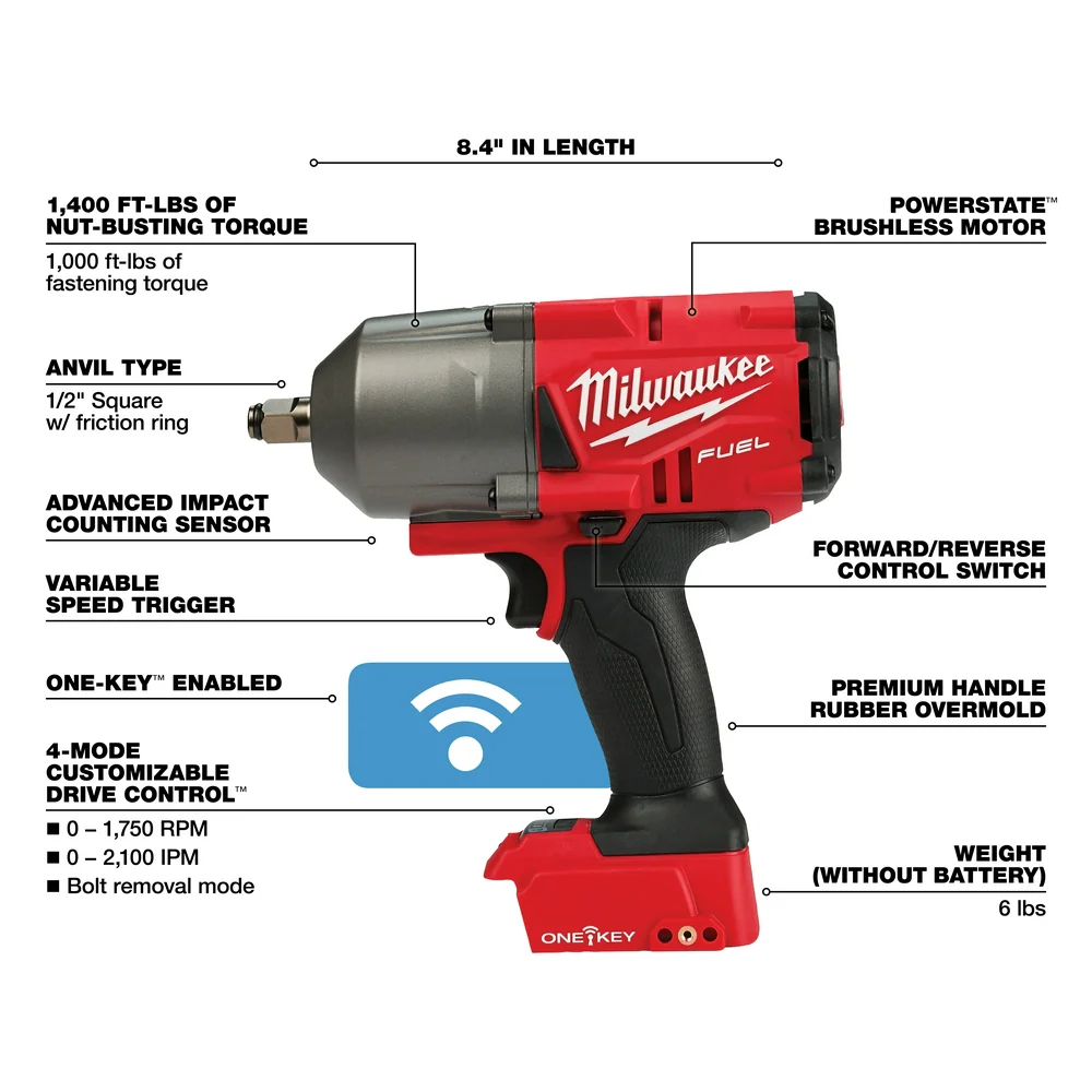 Milwaukee 2863-80 M18 18V 1/2 High Torque Impact Wrench - Reconditioned