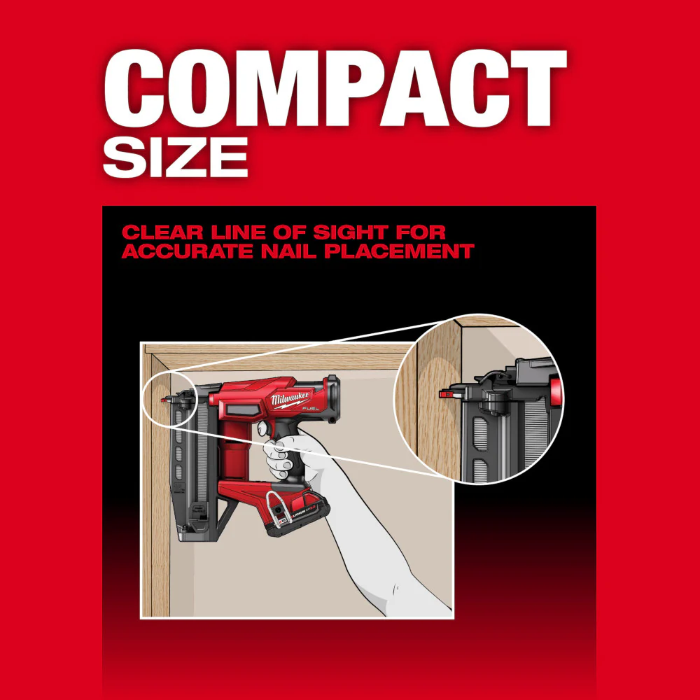 Milwaukee 3020-20 M18 FUEL 18V 16 Gauge Straight Finish Nailer - Bare Tool