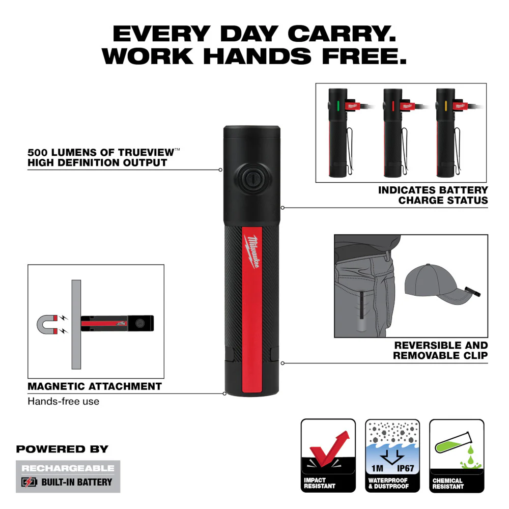 Milwaukee 2011R 500L Rechargeable Everyday Carry Flashlight