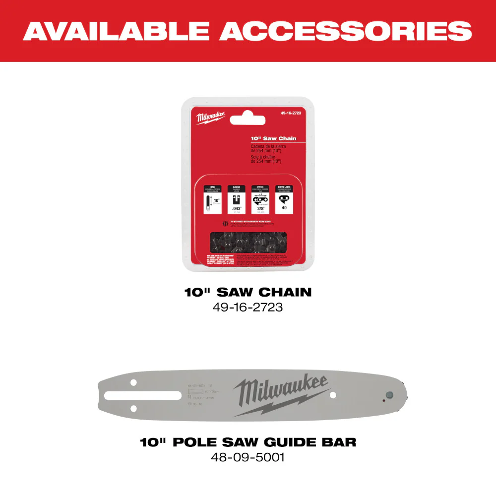 Milwaukee 49-16-2720R M18 FUEL 18V QUIK-LOK 10 Pole Saw Attachment - Recon