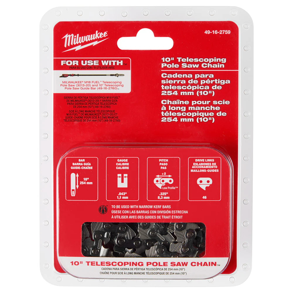 Milwaukee 49-16-2759 10 Telescoping Rust Resistance Pole Saw Chain