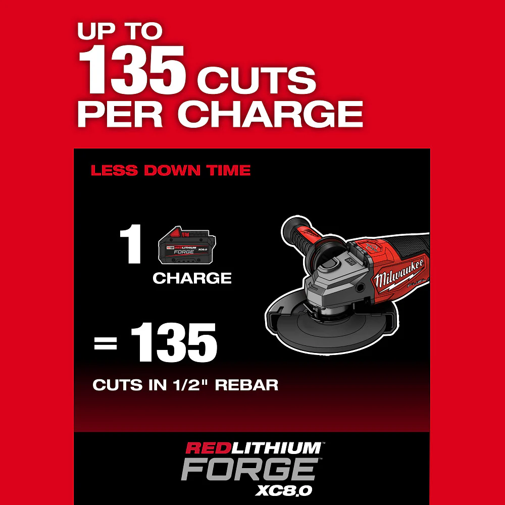 Milwaukee 3670-20x8 M18 FUEL 4-1/2-6 Grinder Paddle Switch w/ 8AH Battery