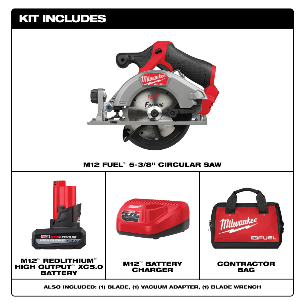 Milwaukee 2521-21HO M12 FUEL 12V 5-3/8 Cordless Circular Saw Kit