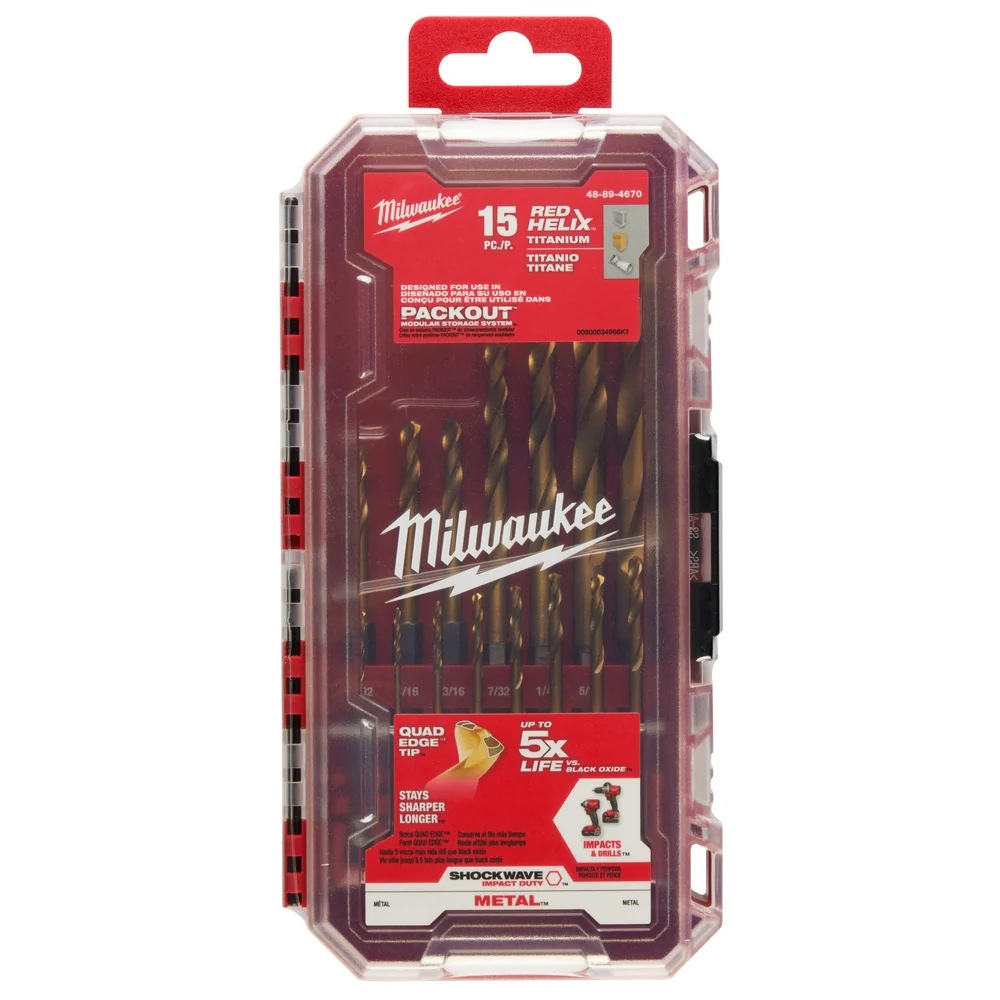 Milwaukee 48-89-4670-B Impact Duty Titanium Drill Bits w/ Hammer Drill Bits Set