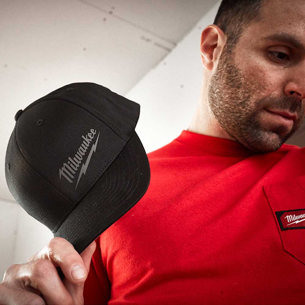Milwaukee 504B-LXL FlexFit Lightweight Fitted Hat Black - L/XL