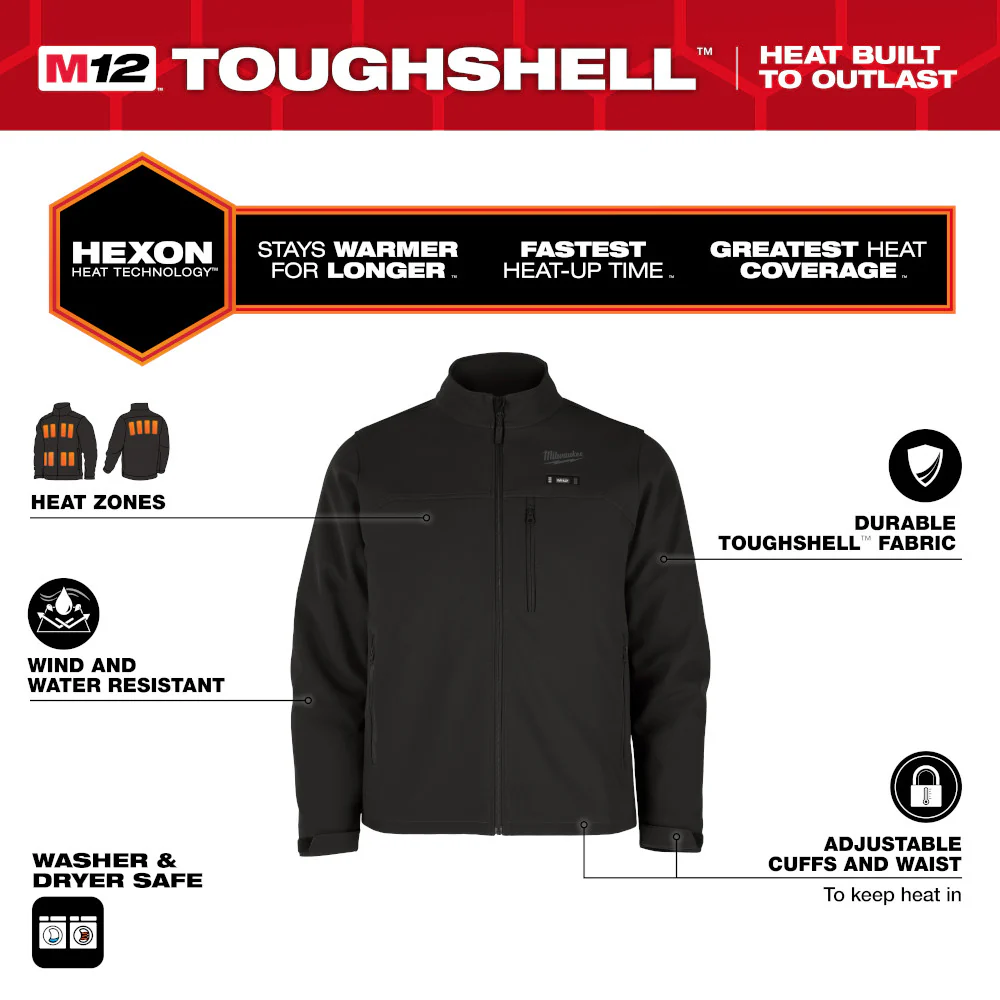Milwaukee M100B-21M M12 12V Durable Li-Ion Heated TOUGHSHELL Jacket