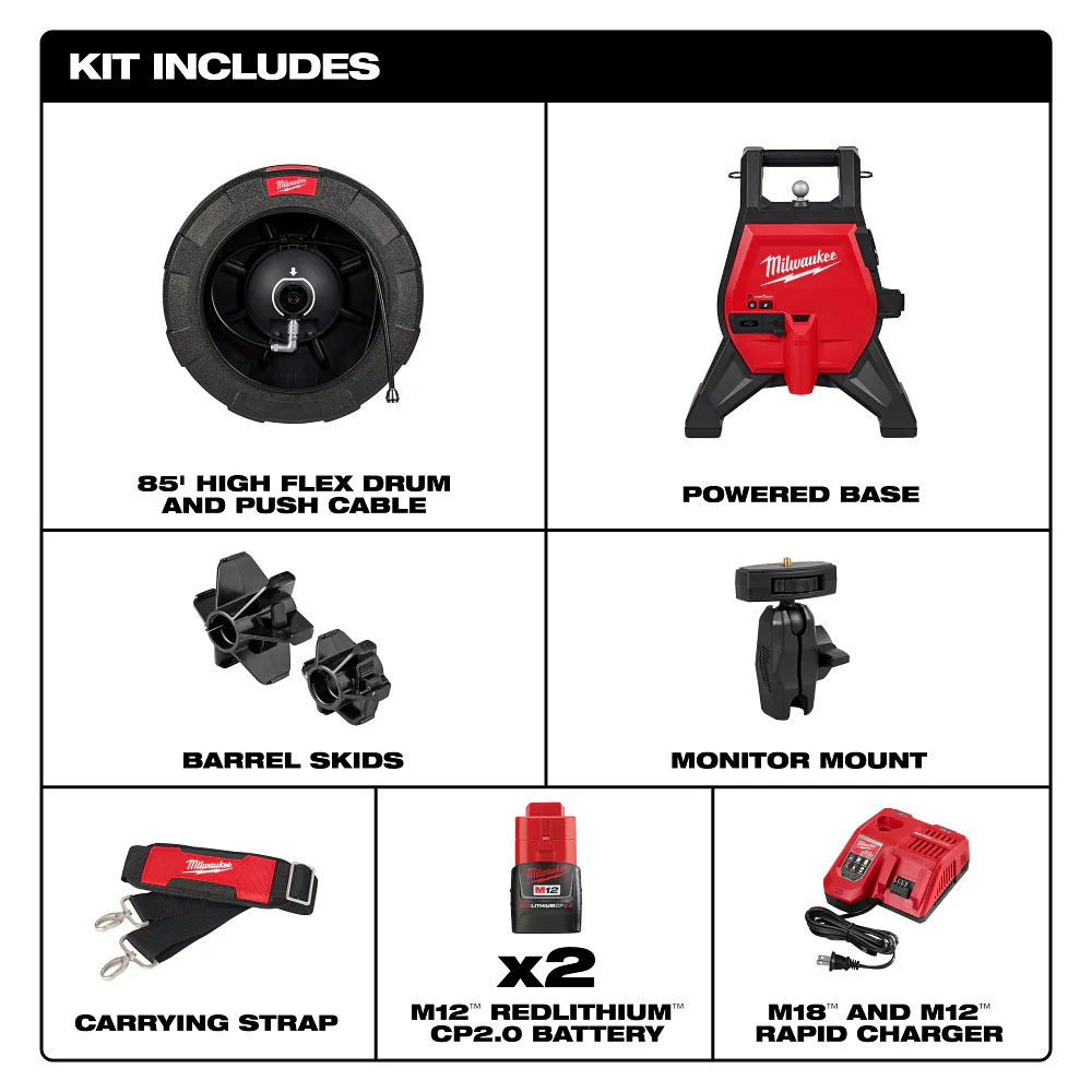 Milwaukee 3318-22B M12 12V 85 Foot High Flex Compact Inspection Camera Kit