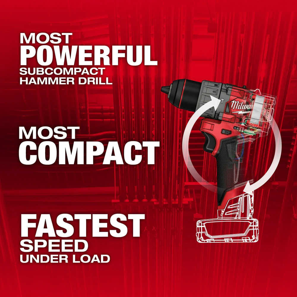 Milwaukee 3404-80 M12 FUEL 12V 1/2 Hammer Drill/Driver - Bare Tool - Recon