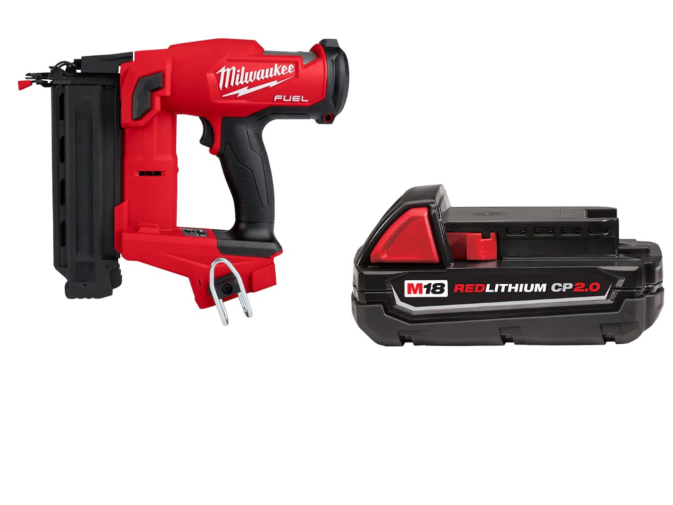 Milwaukee 2746-20x2 M18 FUEL 18 Gauge Brad Nailer Bundle with 2AH Battery
