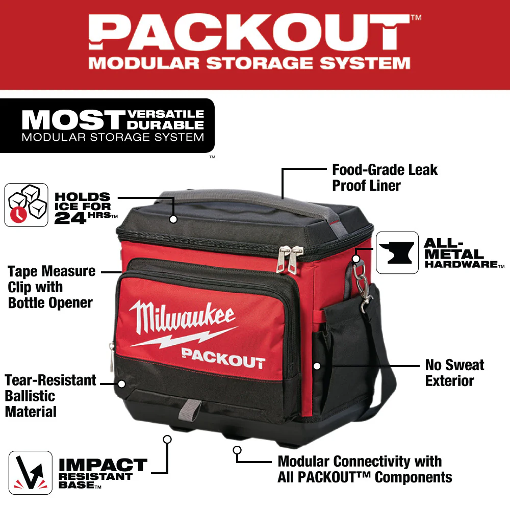 Milwaukee 48-22-8302CLR PACKOUT 10 Structured Tote w/ Cooler