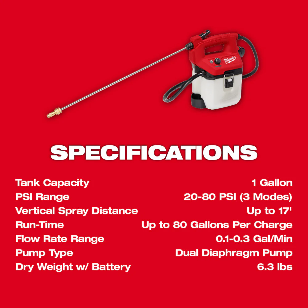 Milwaukee 2528-21G1 12V M12 1 Gallon Handheld Sprayer Kit