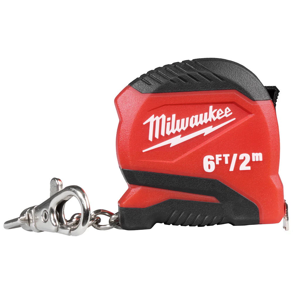 Milwaukee 48- 22-1706 6ft-2m Metric/SAE Durable Keychain Tape Measure